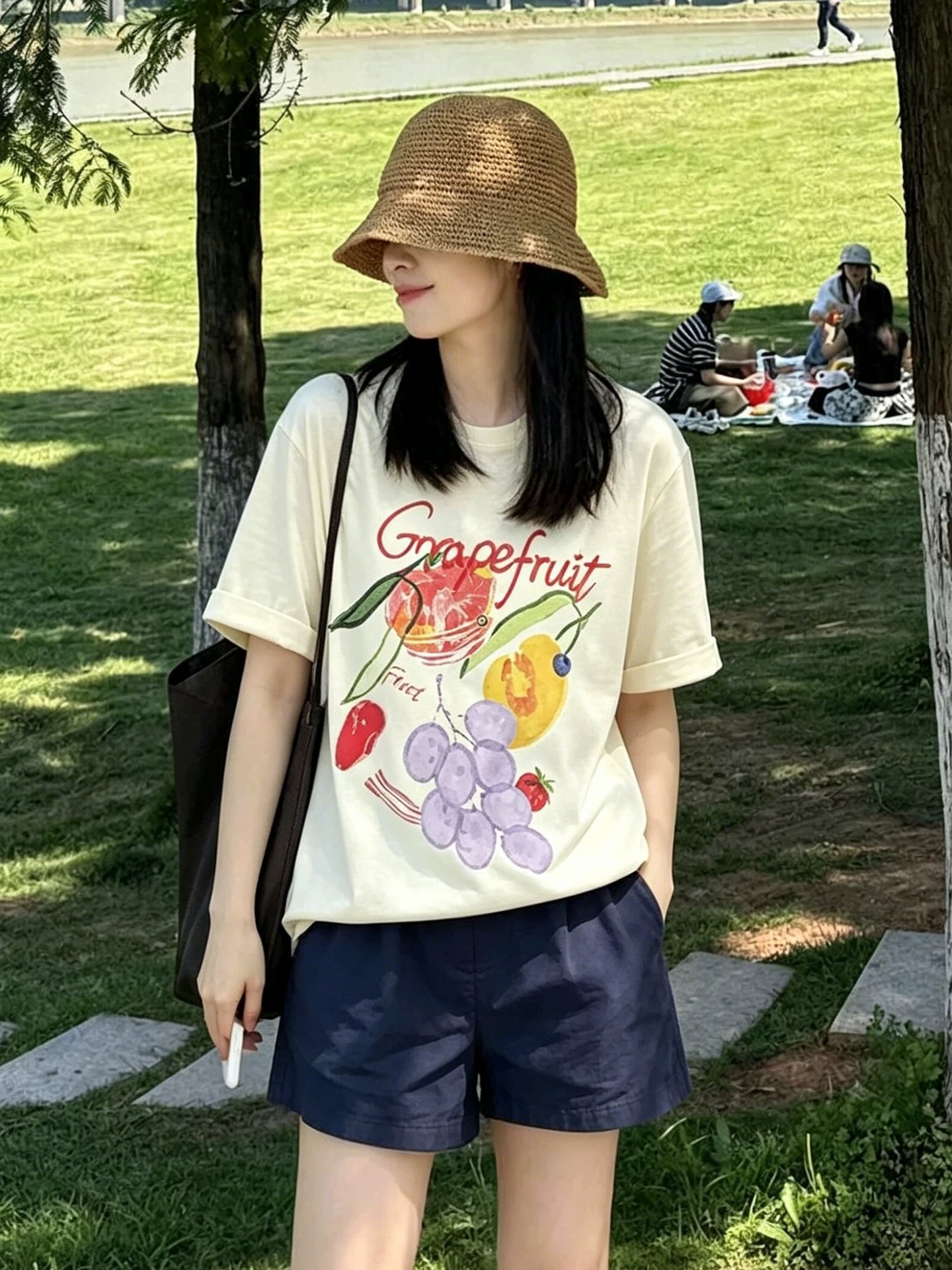 레트로 작은 대중 프린트 라운드 넥 반팔 티셔츠 여성 여름 루즈핏 캐주얼 순면 만나는 긍정적 인 어깨 동정 맨위