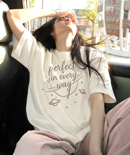 한 부서 행성 알파벳 프린트 반팔 티셔츠 여성 여름 작은 대중 루즈핏 캐주얼 ins 바람 다용도 맨위