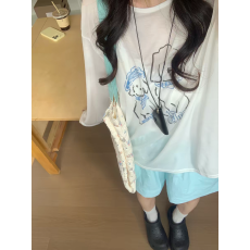 批发天丝雪花棉减龄防晒衣女夏印花罩衫休闲长袖T恤