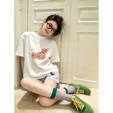 批发纯棉短袖t恤女夏季2026新款爆款设计感小众美式宽松正肩半袖上衣
