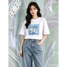 批发纯棉短袖t恤<b class='q'>女</b>夏季2026新款爆款设计感小众美式宽松正肩<b class='q'>半袖</b>上衣