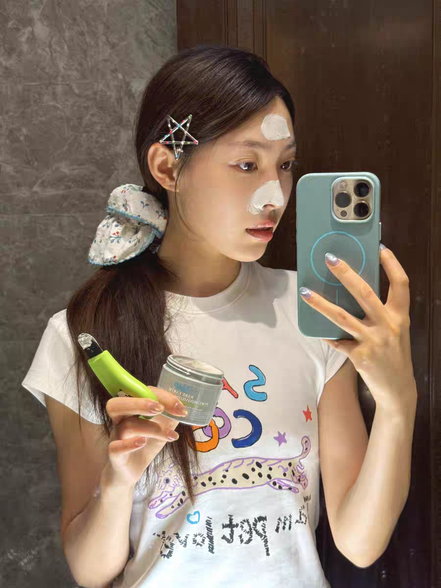 한국 ins 작은 대중 작은 대중 귀여운 토끼 토끼 만화 프린트 캐주얼 다용도 루즈핏 순면 편안함 반팔 티셔츠 여성