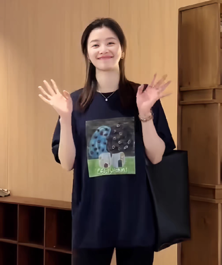 200그램 빗질하다 닫기 경기 가을 방적 순면 이후 패키지 기사 봄 여름 루즈핏 긍정적 인 어깨 프린트 반팔 티셔츠
