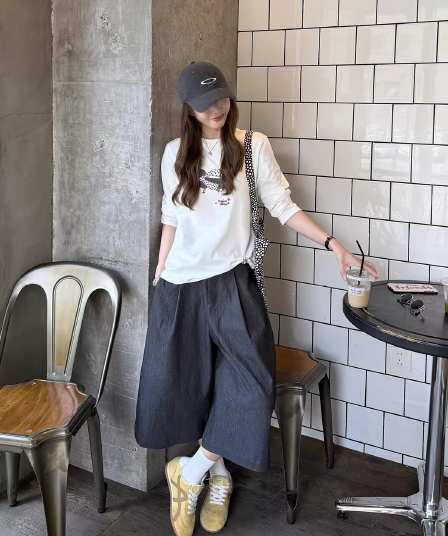 한 부서 ins 작은 대중 강아지 프린트 긴팔 티셔츠 여성 이른 가을 루즈핏 슬림해 보이는 느긋한 다용도 귀여운 캐주얼 맨위