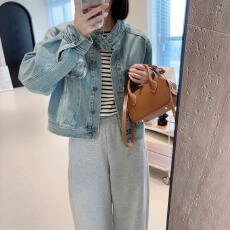 批发燕小麦复古水洗小个子立领夹克<b class='q'>牛仔</b>衣女春季新款立领显瘦<b class='q'>牛仔</b>外套