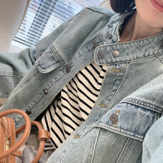 批发燕小麦复古水洗小个子立领夹克<b class='q'>牛仔</b>衣女春季新款立领显瘦<b class='q'>牛仔</b>外套