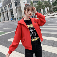 批发实拍2026春<b class='q'>秋</b>外套女新款韩版潮韩版百搭学生宽松休闲夹克上衣潮