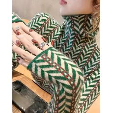 批发圣诞绿色<b class='q'>高领</b>毛衣女<b class='q'>打底衫</b>时髦时尚洋气2025年新款爆款女士内搭