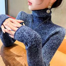 批发高领毛衣秋冬女款2025新款修身上衣<b class='q'>显瘦</b>堆堆领打底衫内搭洋气女装