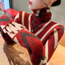 批发<b class='q'>高领</b>毛衣秋冬女款2025新款冬季修身上衣堆堆领<b class='q'>打底衫</b>内搭洋气女装