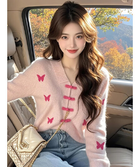 빨간색 미니멀리즘 패션 연령 감소 스웨터 여자 착용 가져 가라. 느긋한 고급 센스 인사이드 가져 가라. 니트 맨위 한 부서