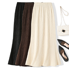 批发实拍绝美金丝绒包臀半身裙女秋冬加厚垂坠感显瘦高腰a字鱼尾长裙