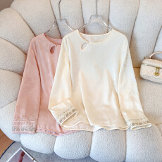 批发实拍新中式国风<b class='q'>衬衫</b><b class='q'>女士</b>轻奢高级感醋酸提花上衣减龄显瘦单穿小衫