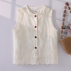 批发独特漂亮提花蕾丝马甲背心2026夏季大码胖妹妹无袖上衣