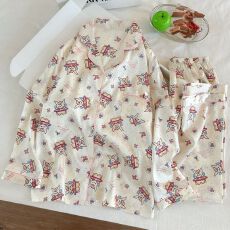 批发春秋季睡衣女直播款长袖家居服丝绸冰丝休闲仿<b class='q'>真丝</b>套装