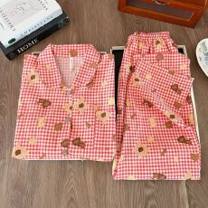 批发春季<b class='q'>睡衣</b>女新款云朵棉长袖小翻领长袖长裤休闲家居服<b class='q'>套装</b>