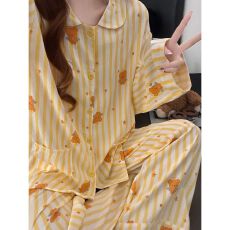 批发<b class='q'>睡衣</b>女春夏季新款云朵棉<b class='q'>卡通</b>开衫可爱少女家居服套装可外穿