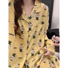 批发<b class='q'>睡衣</b>女春夏季新款云朵棉<b class='q'>卡通</b>开衫可爱少女家居服套装可外穿