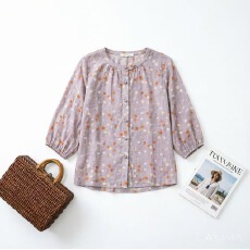 批发非实拍2026夏季新款波点印花丝麻<b class='q'>衬衫</b>女休闲立领七分袖气质上衣