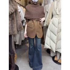 批发韩系冬季时尚<b class='q'>气质</b>披肩斗篷式羊毛呢<b class='q'>外套</b>女宽松百搭西装毛呢上衣女