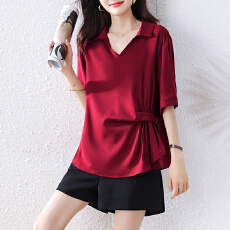 批发2026夏装新款百搭简约<b class='q'>大码</b><b class='q'>女</b>装衬衫时尚休闲宽松遮肉显瘦微胖上衣