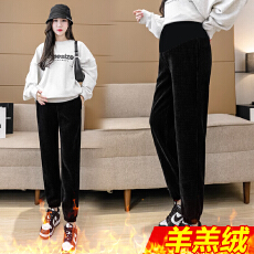 批发孕妇羊羔绒打底裤加绒加厚冬季保暖托腹裤子加长冬款外穿棉裤冬装