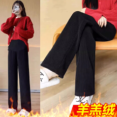 孕妇打底裤冬季加绒加厚保暖棉裤冬天羊羔绒宝宝绒孕妇裤子外穿