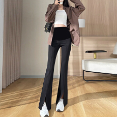 批发孕妇<b class='q'>西装</b>休闲裤<b class='q'>女</b>新款秋冬高腰显瘦微喇拖地开叉修身长裤加绒款