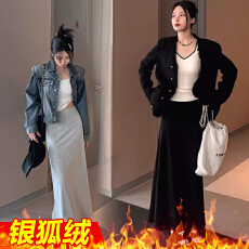 批发孕妇针织无托腹半身裙子女<b class='q'>夏</b>春秋季小个子孕期灰色显瘦直筒包臀裙