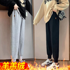 批发孕妇<b class='q'>打底裤</b>秋冬季羊羔绒加绒加厚保暖棉裤绝美外穿休闲运动束脚裤