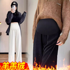 批发孕妇裤子<b class='q'>春秋</b>款外穿秋冬装大码托腹休闲阔腿裤新款秋冬打底直筒裤