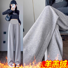 批发孕妇4XL<b class='q'>打底裤</b>冬季加绒加厚保暖棉裤冬天羊羔绒孕妇阔腿裤子秋冬