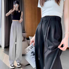 孕妇裤子新款运动裤女春秋冬季阔腿直筒休闲宽松型加绒卫裤子