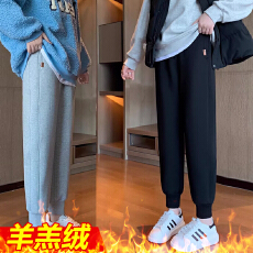 孕妇打底裤秋冬季羊羔绒加绒加厚保暖棉裤绝美外穿休闲运动束脚裤