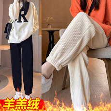 批发孕妇羊羔绒打底裤加绒加厚冬季保暖托腹裤子加长冬款外穿棉裤冬装