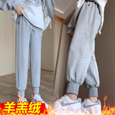 批发孕妇打底裤秋冬季羊羔绒加绒加厚保暖棉裤绝美外穿休闲运动束脚裤