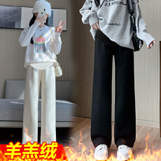 批发孕妇舒适裤冬季加绒加厚保暖棉裤冬天羊羔绒亲肤绒孕妇裤子外穿
