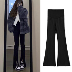 批发<b class='q'>孕妇</b><b class='q'>春秋</b>新款有口袋高弹力开叉西装裤女裤休闲裤<b class='q'>修身</b>显瘦喇叭裤