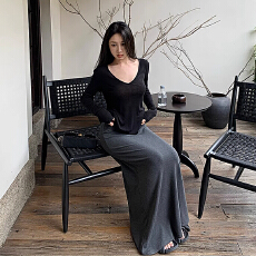 批发无托腹孕妇针织半身裙子女夏春秋季小个子孕期灰色显瘦直筒包臀裙