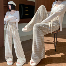 批发<b class='q'>孕妇</b><b class='q'>春秋</b>季<b class='q'>新款</b>斑马条慵懒条纹阔腿裤抽绳女裤宽松型休闲<b class='q'>孕妇</b><b class='q'>裤</b>