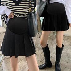 批发<b class='q'>孕妇</b><b class='q'>半身裙</b>春秋款短裙A字托腹裤子小个子百搭裙高腰洋气外穿裙子