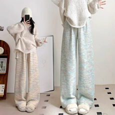 批发<b class='q'>孕妇</b><b class='q'>裤子</b>彩虹糯米裤春秋外穿新款垂感<b class='q'>休闲</b>直筒软糯针织阔腿裤