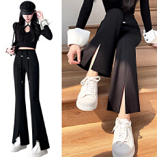 批发<b class='q'>孕妇</b><b class='q'>春秋</b>新款无托腹抽绳高弹力开叉西装裤休闲裤<b class='q'>修身</b>显瘦喇叭裤