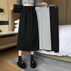 批发孕妇春秋新款直筒半身裙卫衣裙休闲春秋裙半身裙简约中长裙