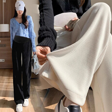 批发孕妇裤子春秋款外穿秋装大码托腹阔腿裤春秋新款春秋打底直筒裤