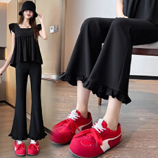 批发<b class='q'>孕妇</b><b class='q'>木耳</b>弹力微喇裤春秋季无托腹纯色休闲裤松紧<b class='q'>修身</b>百搭显瘦夏裤