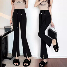 批发<b class='q'>孕妇</b><b class='q'>春秋</b>新款无托腹抽绳高弹力开叉西装裤休闲裤<b class='q'>修身</b>显瘦喇叭裤