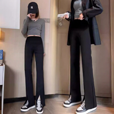批发<b class='q'>孕妇</b><b class='q'>春秋</b>新款有口袋高弹力开叉西装裤女裤休闲裤<b class='q'>修身</b>显瘦喇叭裤