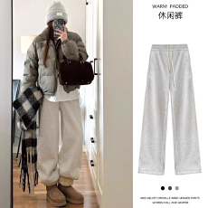 批发孕妇裤子运动裤春秋新款宽松不勒肚子阔腿棉裤束脚休闲卫裤子