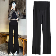 批发孕妇裤锦棉罗马秋季外穿秋款西装裤开叉休闲大码直筒阔腿长裤款